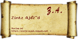Zintz Ajád névjegykártya